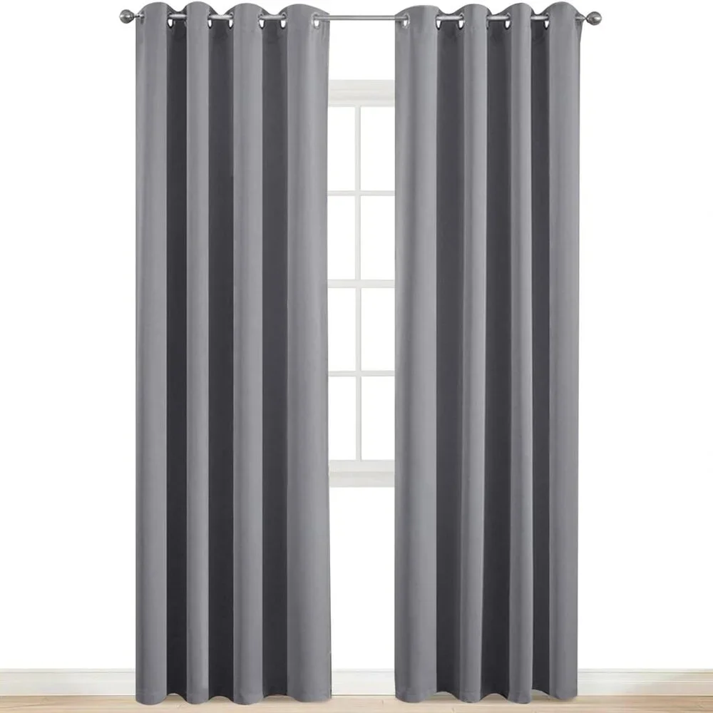 Yakamok Room Darkening Gray Blackout Curtains NIP